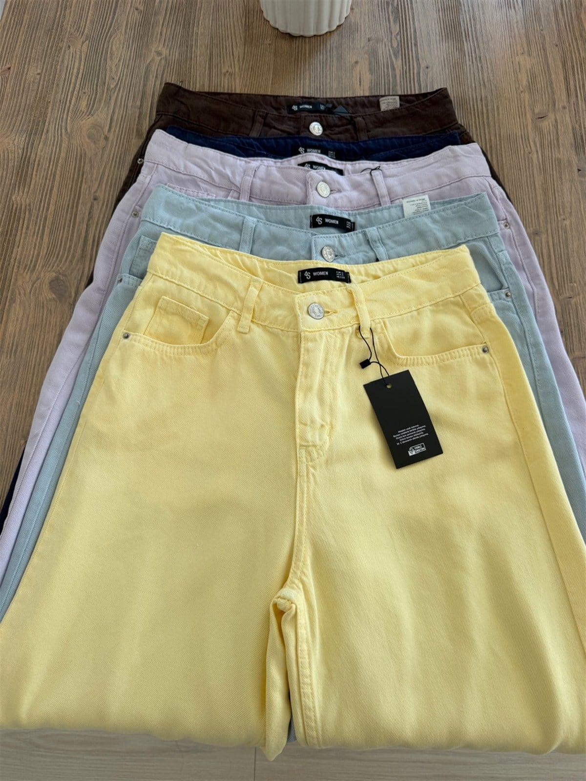 Premium Tensel Denim Pantolon - Sarı