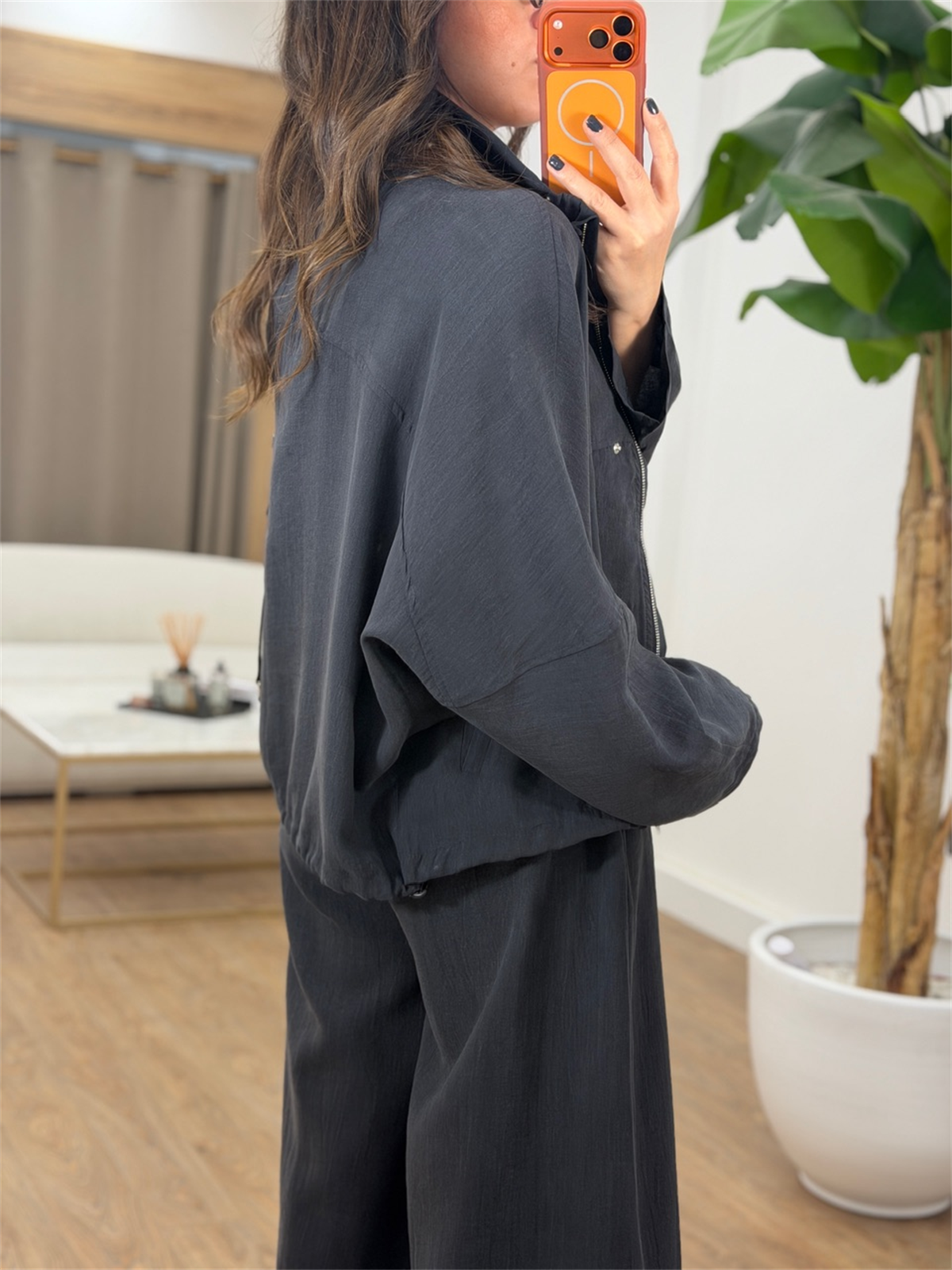 Dik Yaka Fermuarlı Premium Takım - Lacivert