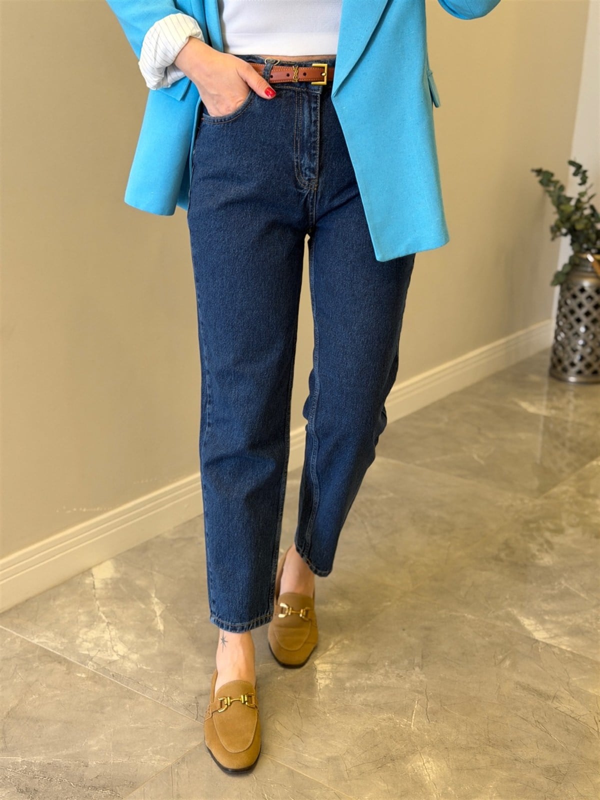 Dilvin Mom Jean - Lacivert