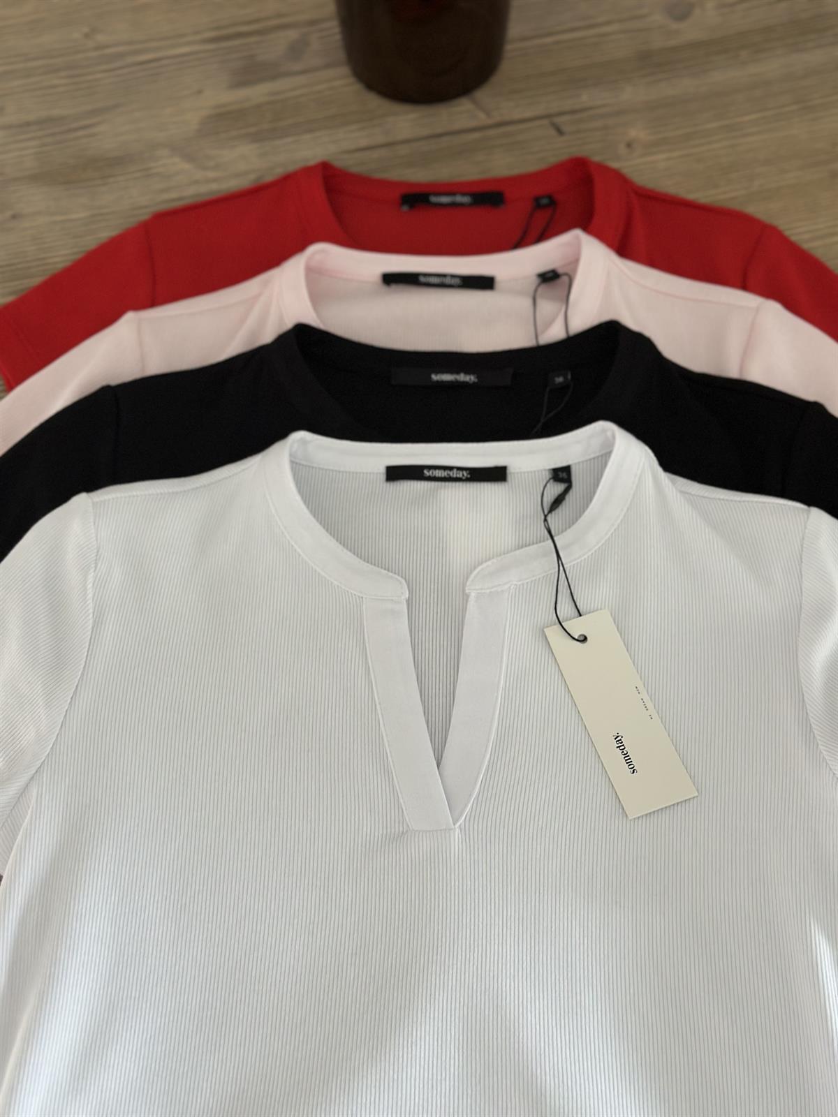 Açık Yaka Bluz - Beyaz