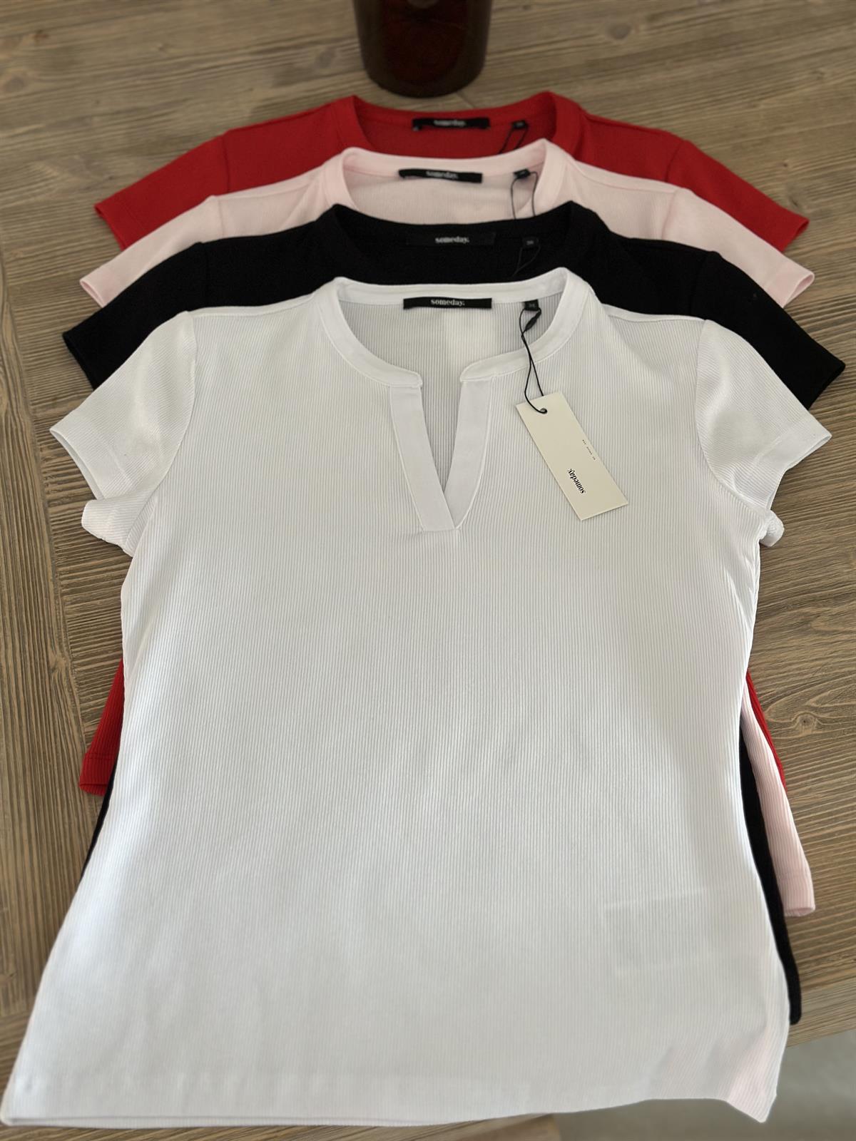 Açık Yaka Bluz - Siyah