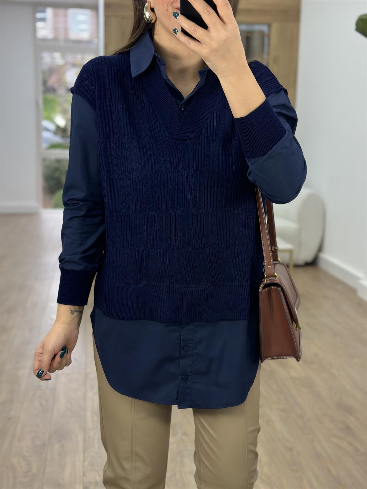 Ajur Detaylı Poplin Gömlek