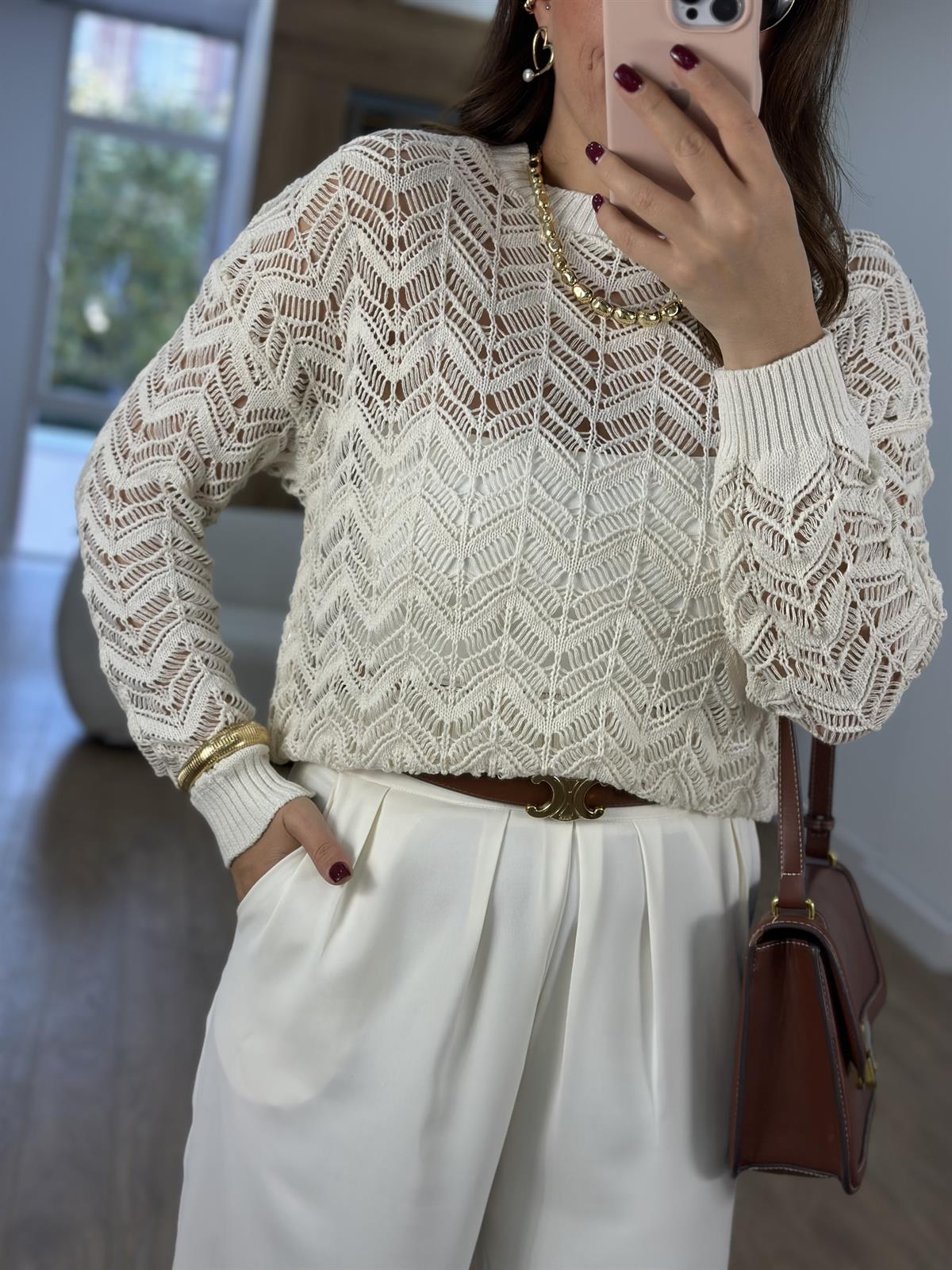 Ajurlu Triko Kazak-Taş