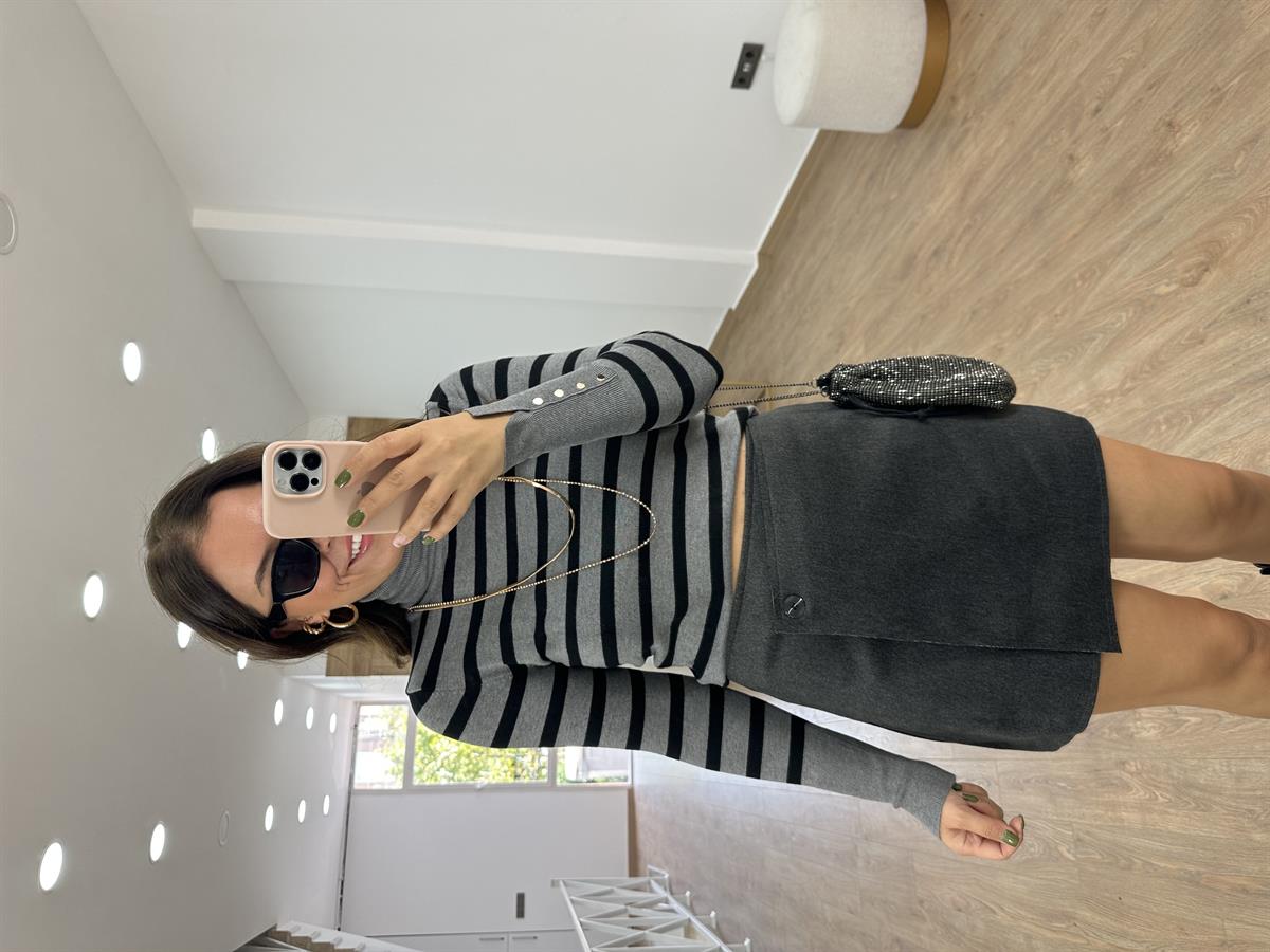 Anvelop Kaşe Etek-Gri