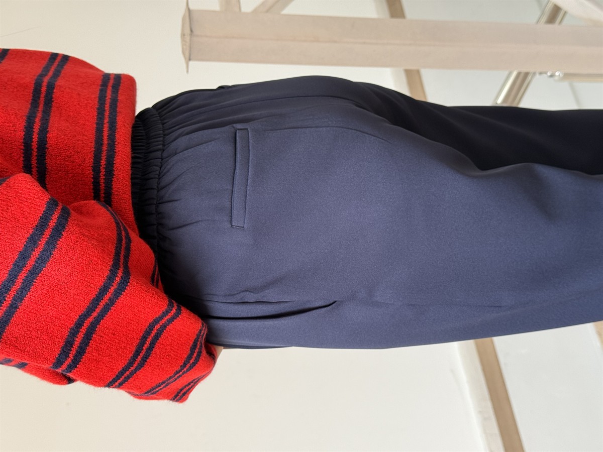 Arka Beli Lastikli Havuç Pantolon - Lacivert