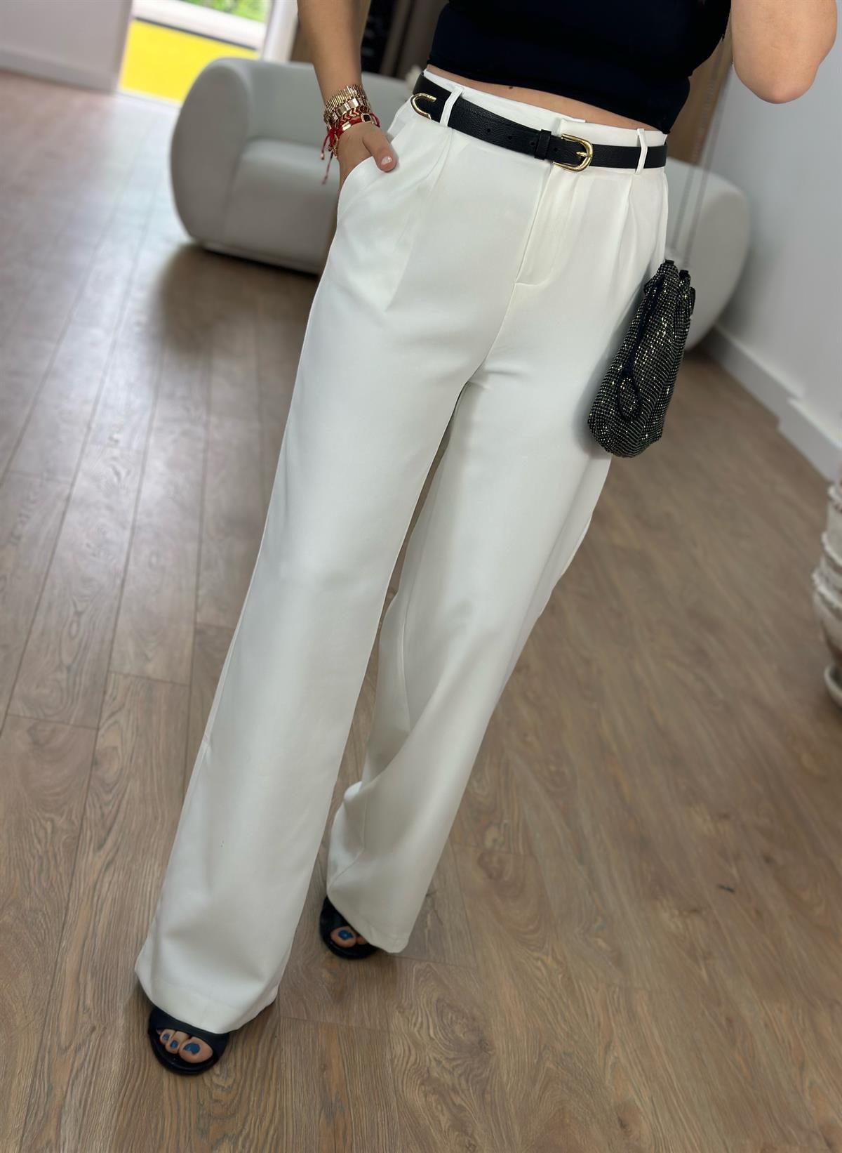 Arka Beli Lastikli Palazzo Pantolon