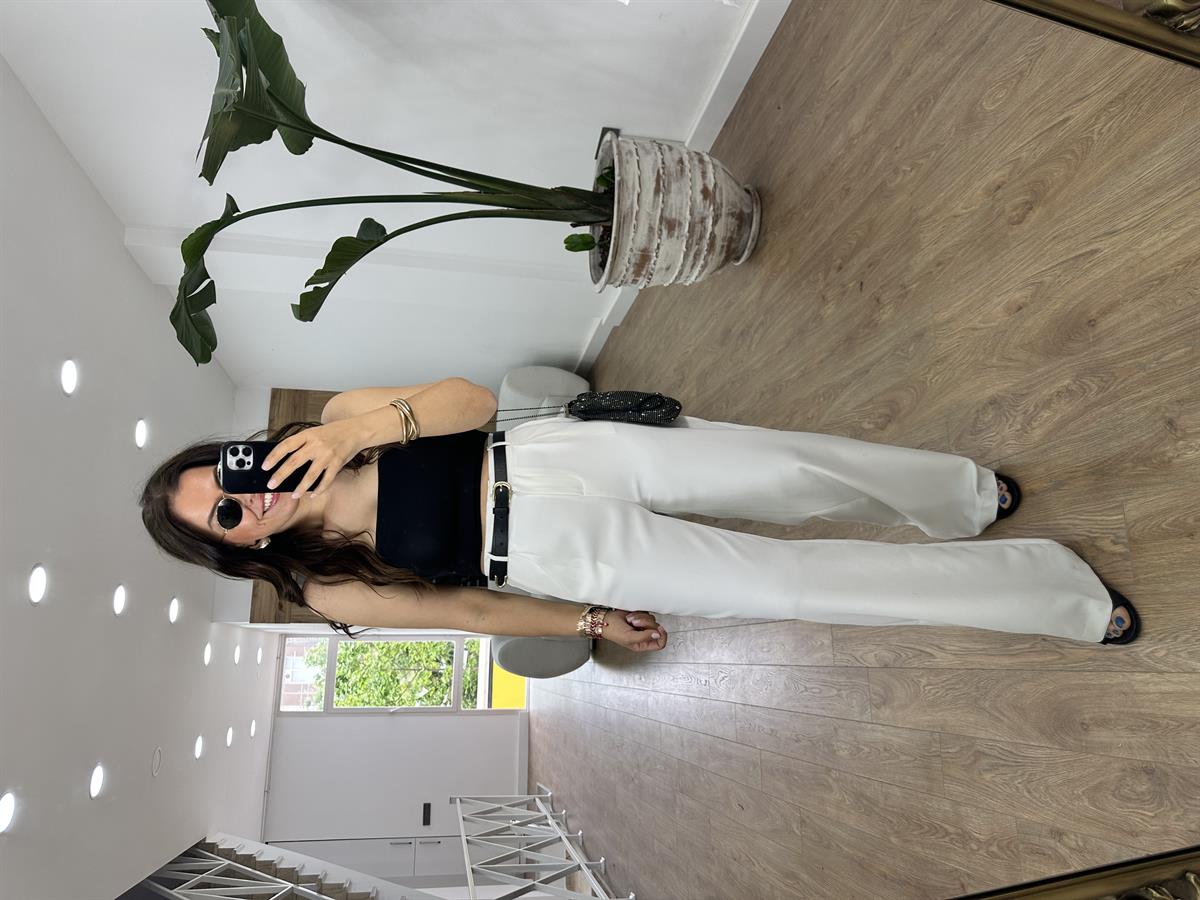 Arka Beli Lastikli Palazzo Pantolon