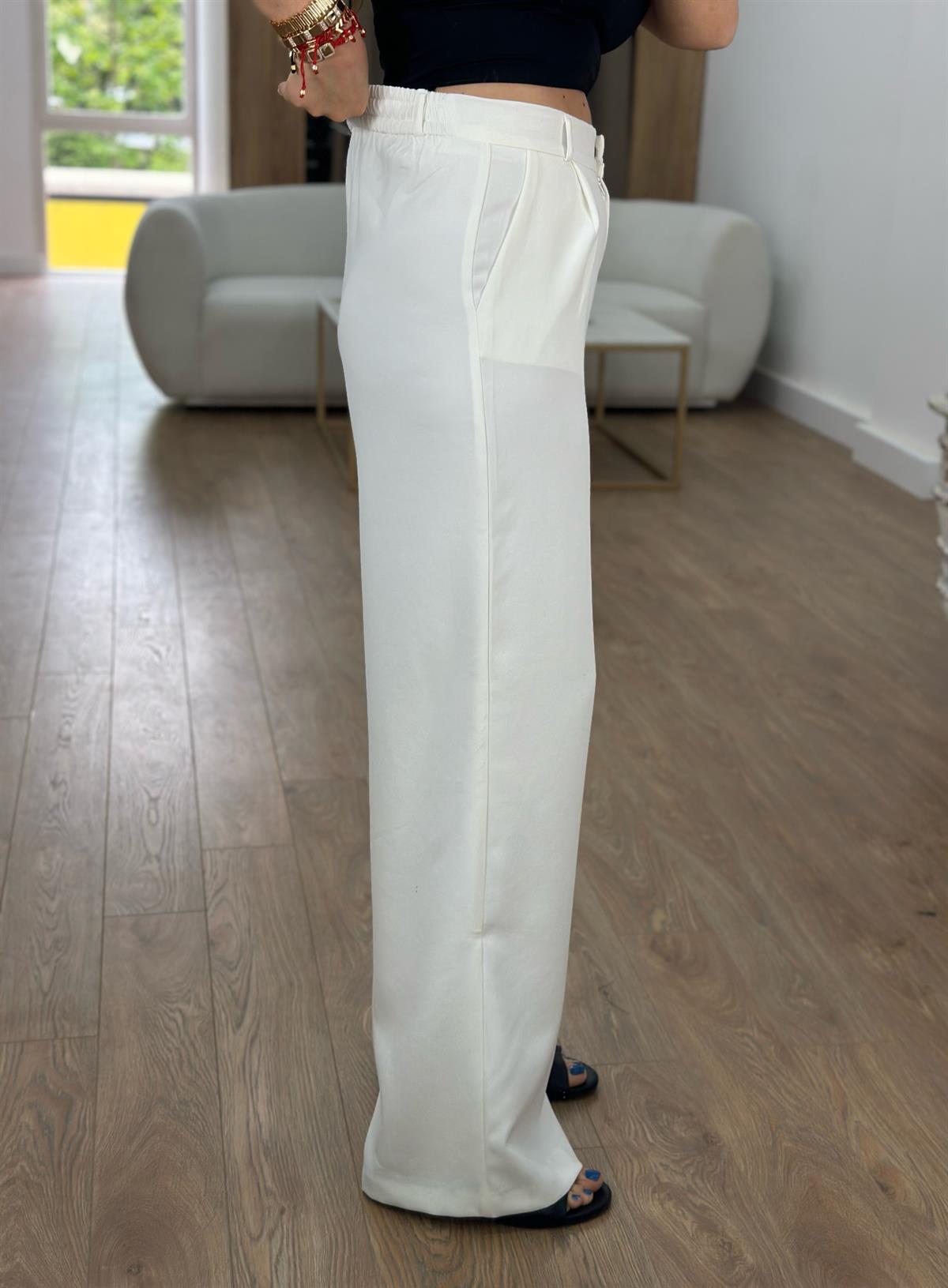 Arka Beli Lastikli Palazzo Pantolon