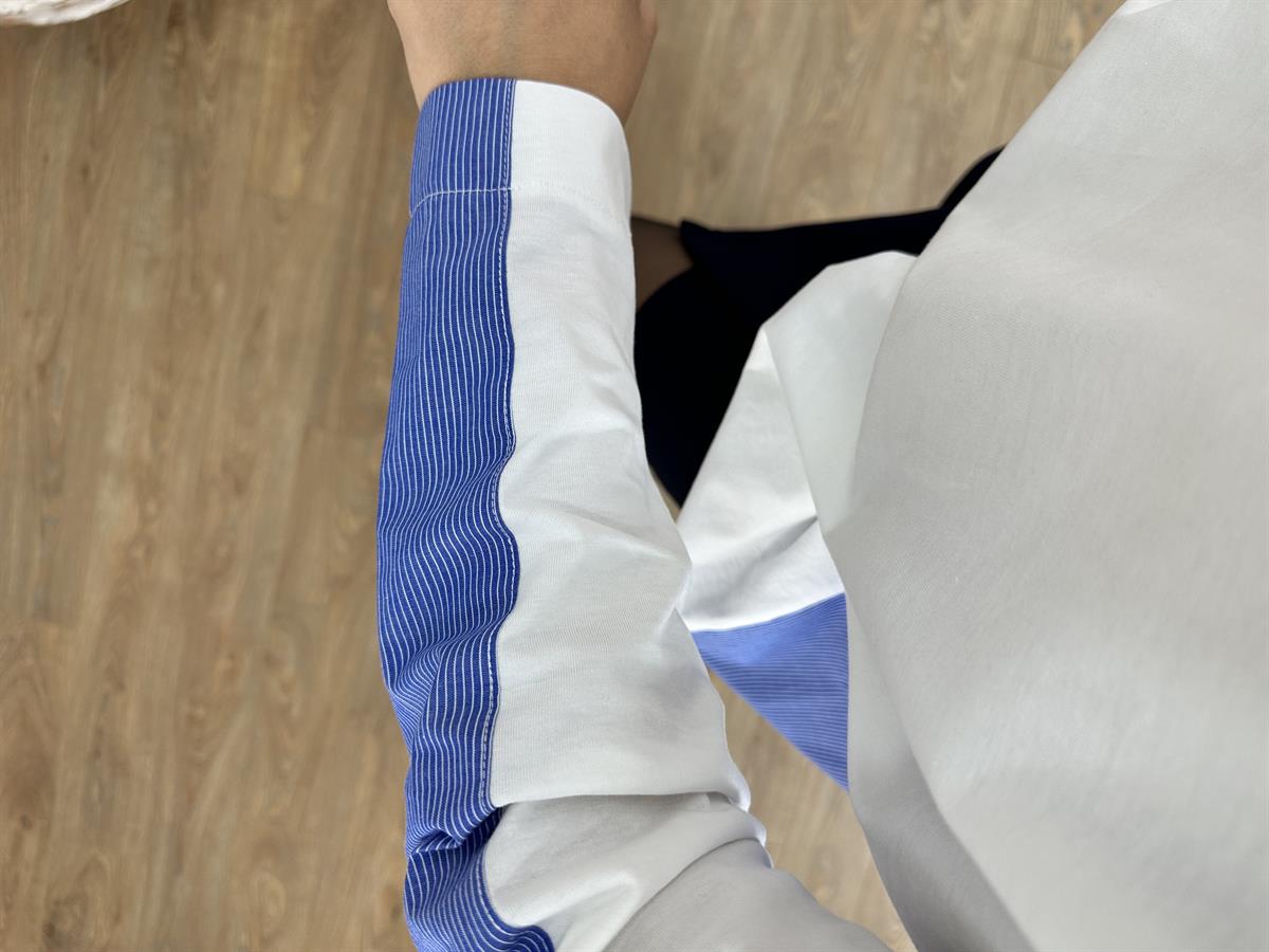 Arkası Poplin Detaylı İnce Basic Sweatshirt