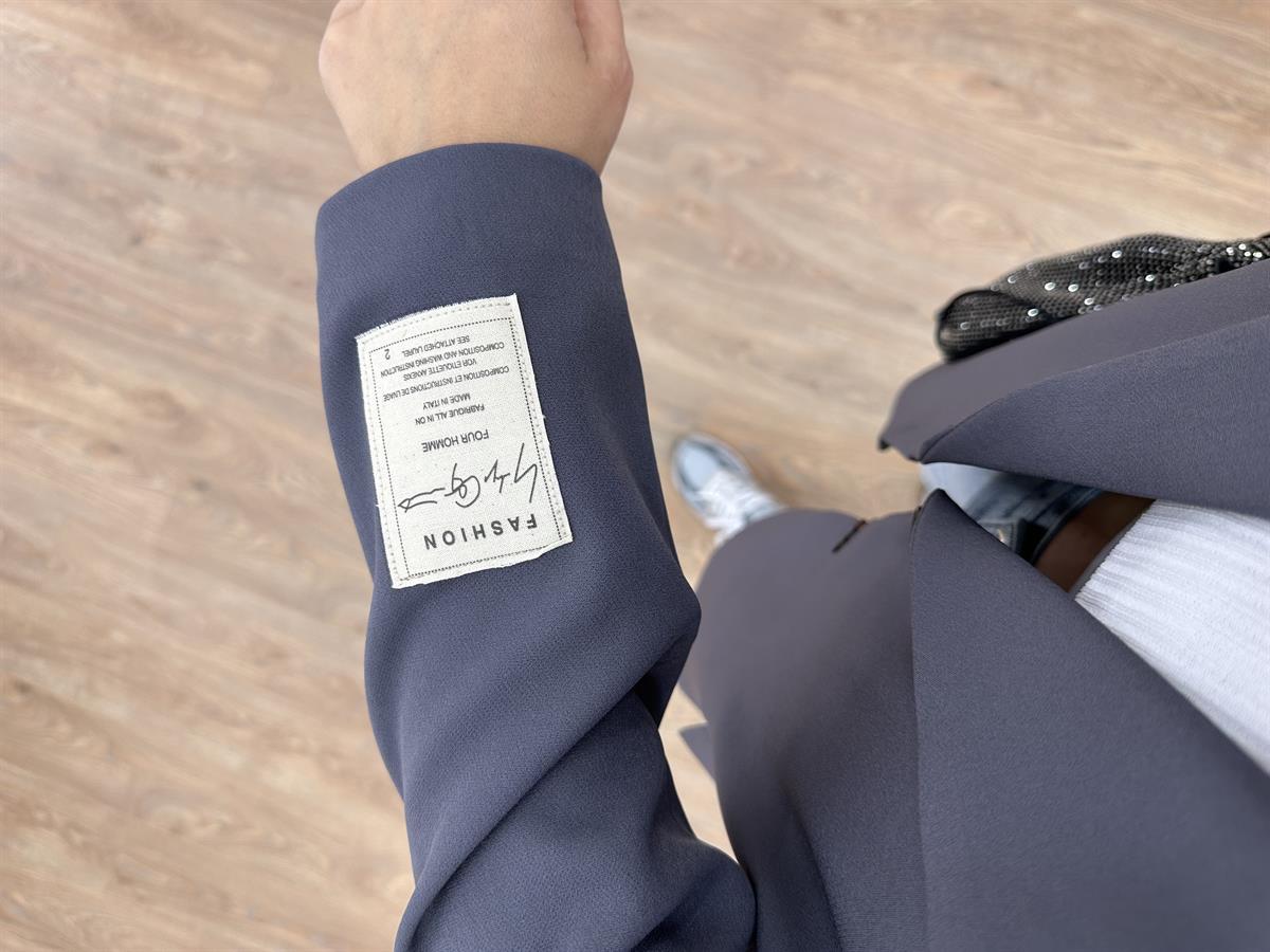 Armalı Blazer Ceket-Gri