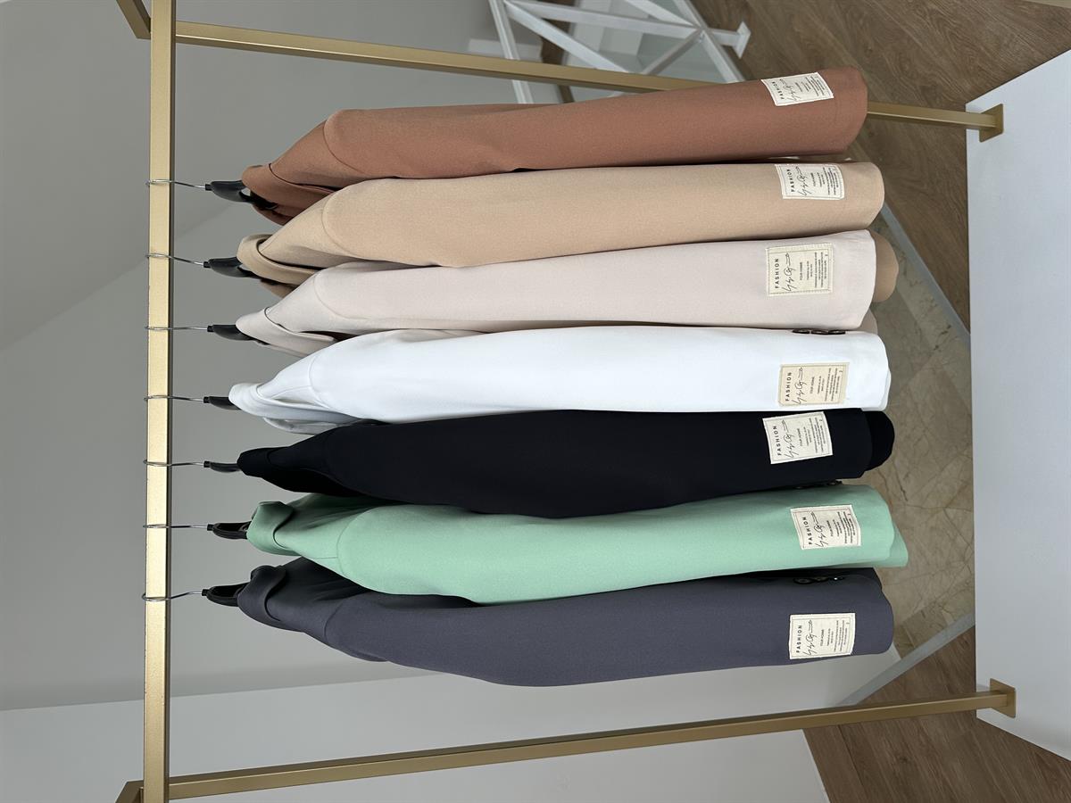 Armalı Blazer Ceket-Gri