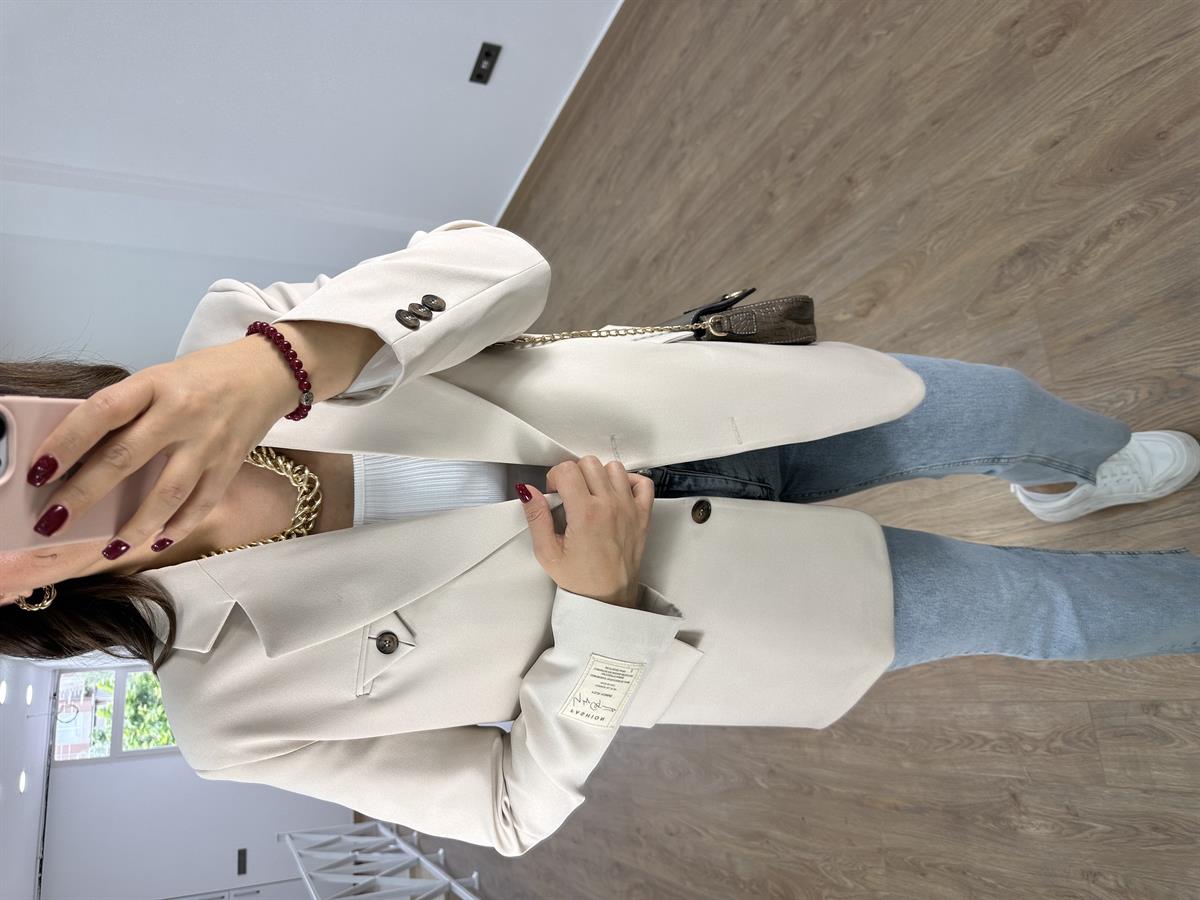 Armalı Blazer Ceket-Taş