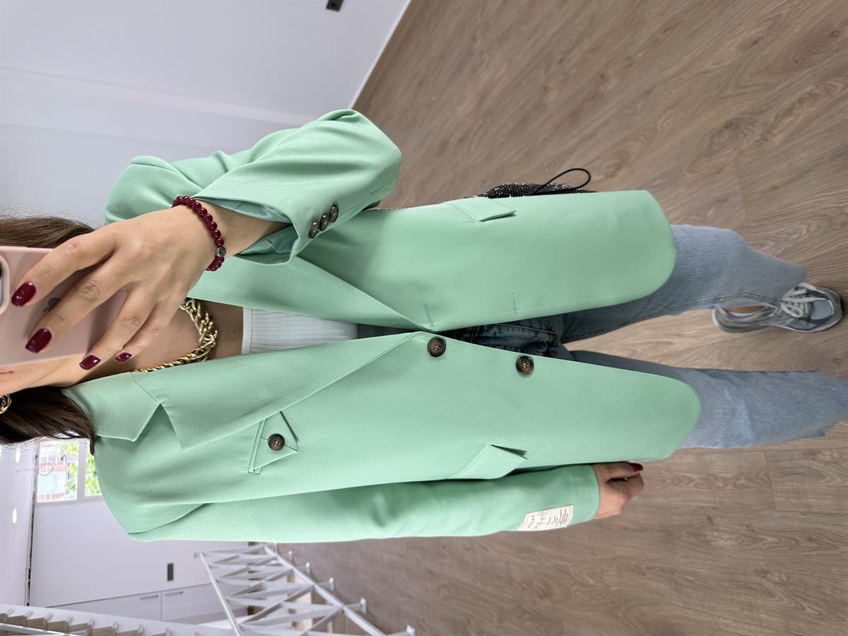 Armalı Blazer Ceket-Yeşil