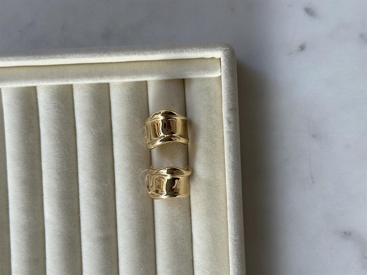 Asimetrik Gold Küpe