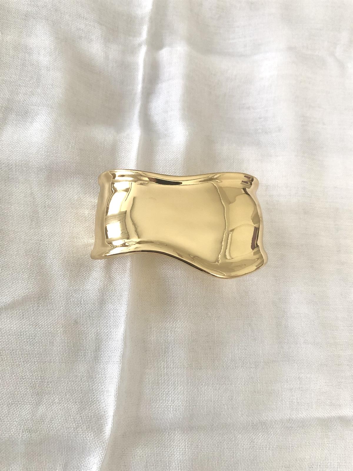 Asimetrik Plaka Marka Model Gold Kelepçe Bileklik