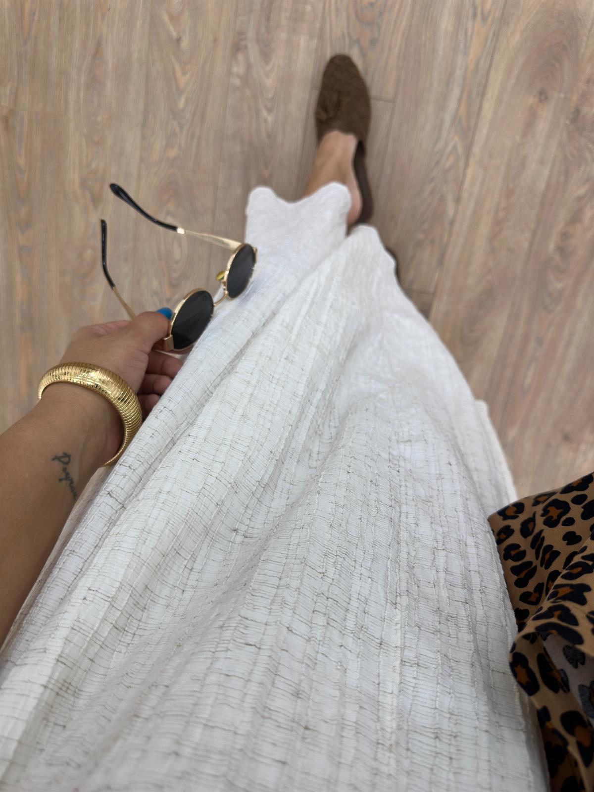 Askıları Ayarlabilir Dokulu Elbise-Taş