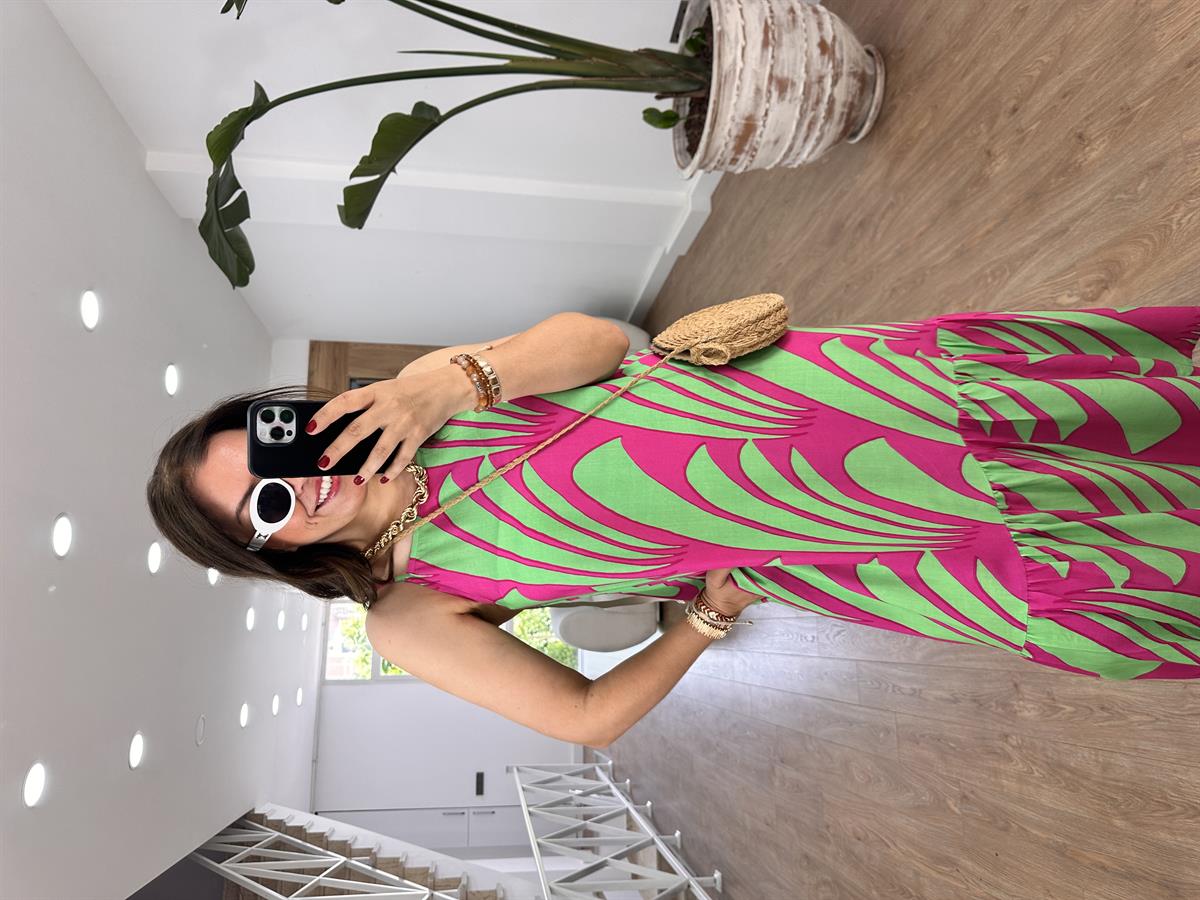 Askıları Ayarlanabilir Renkli Viskon Elbise