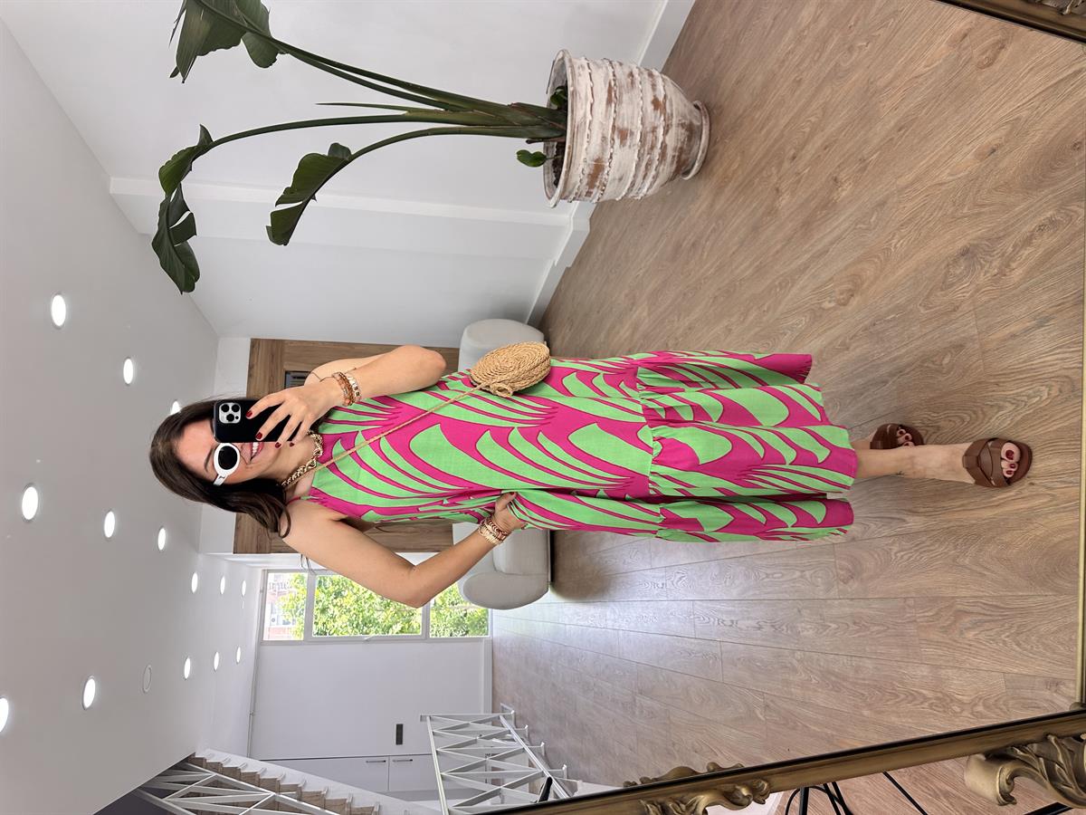 Askıları Ayarlanabilir Renkli Viskon Elbise