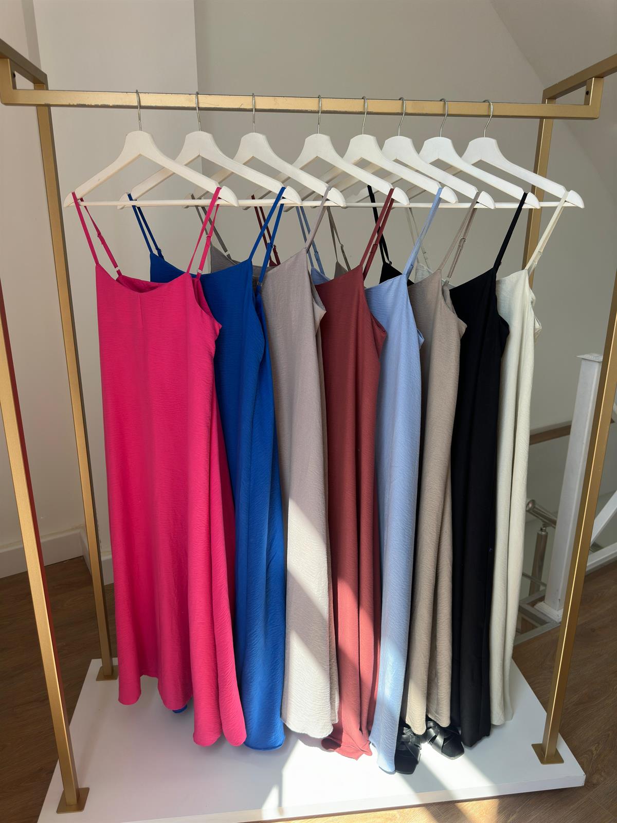 Askıları Ayarlanabilir Salaş Elbise-Sax Mavisi