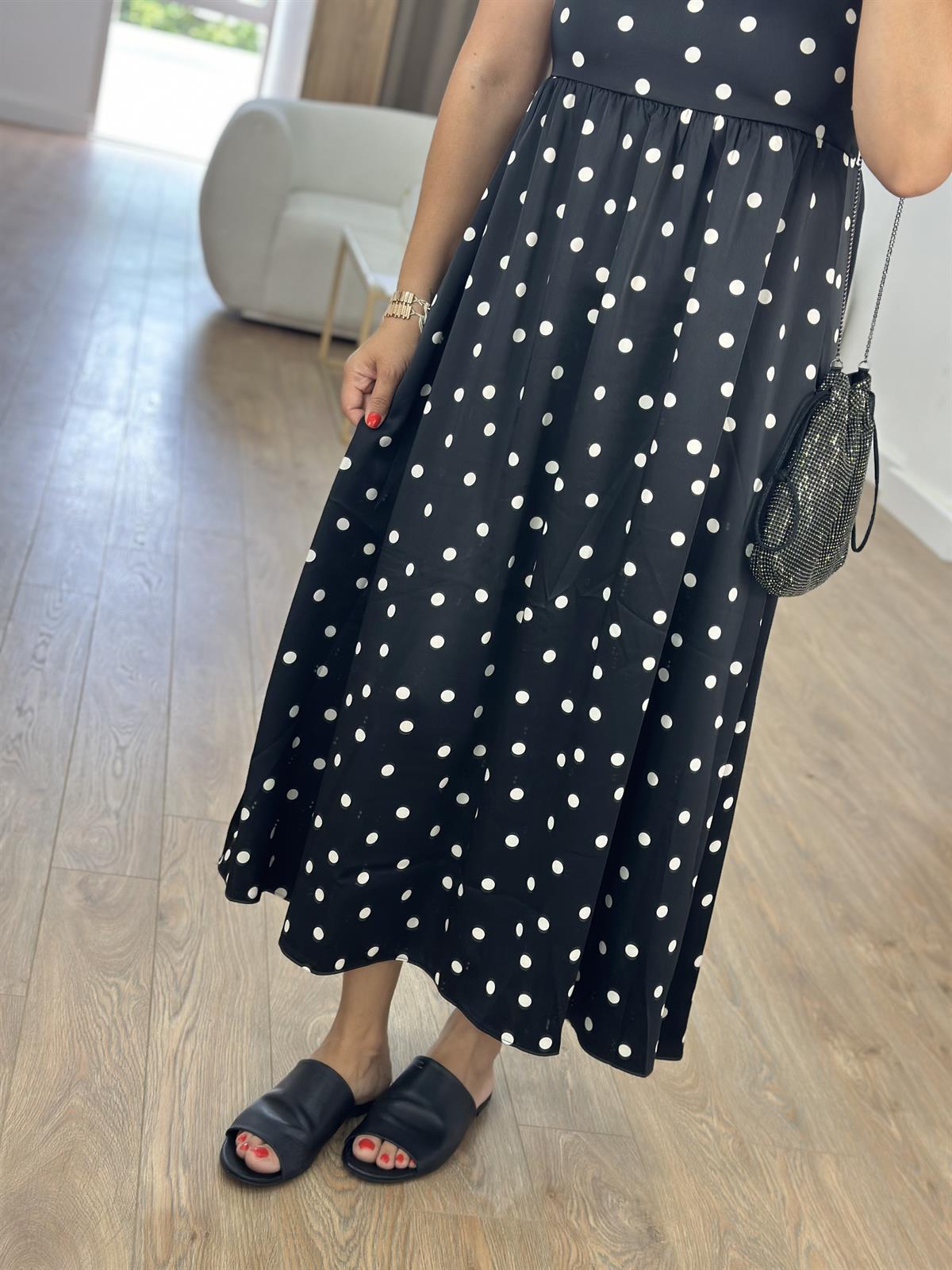 Askıları Ayarlanabilir Saten Elbise-Siyah