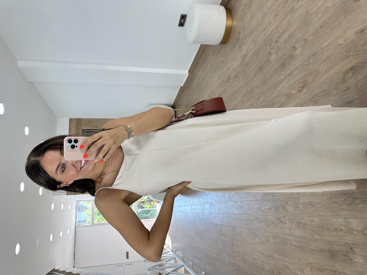 Askıları Ayarlanabilir Tnsel Viskon Elbise-Taş  