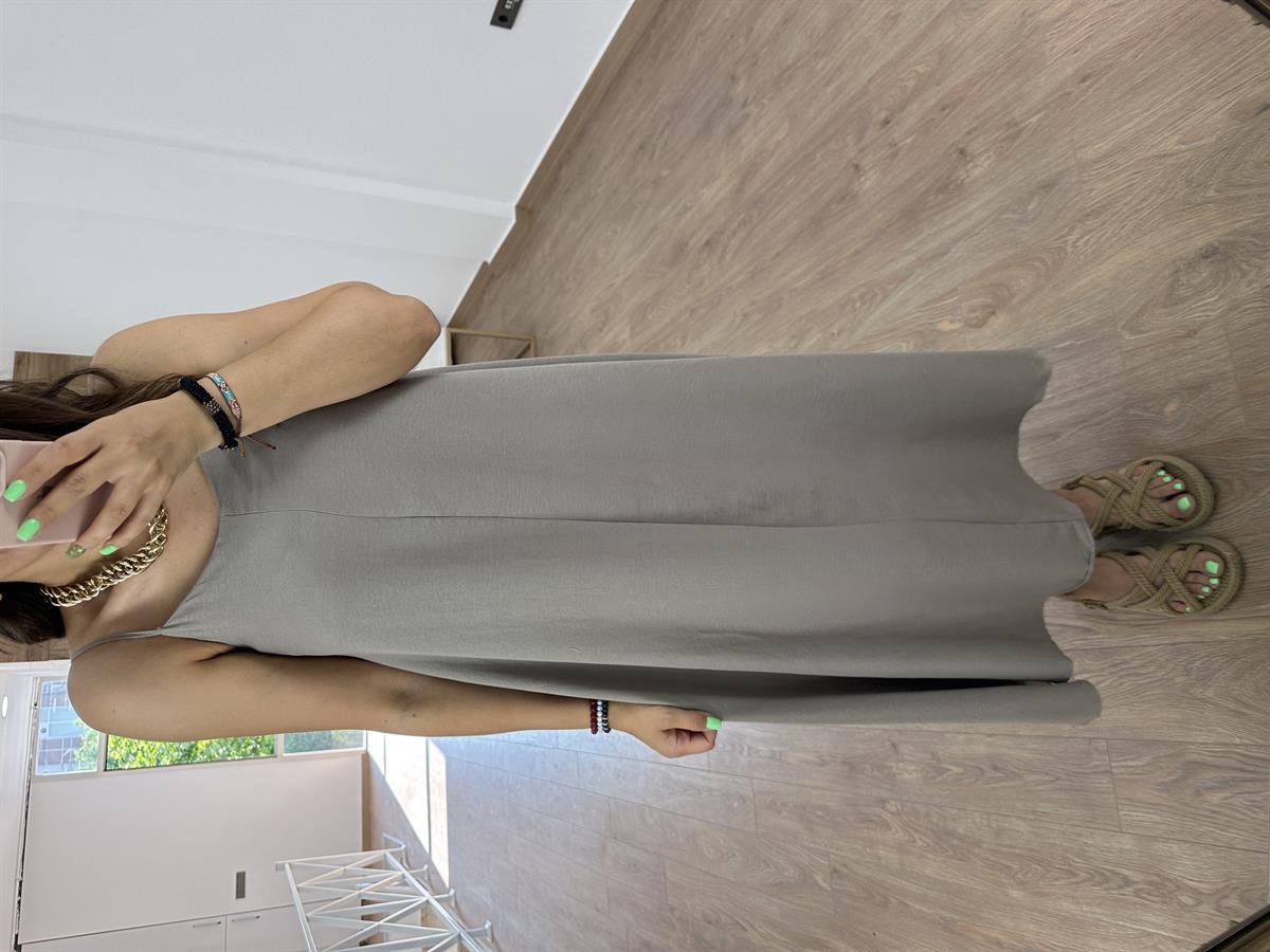 Askıları Ayarlanabilir Tnsel Viskon Elbise-Vizon