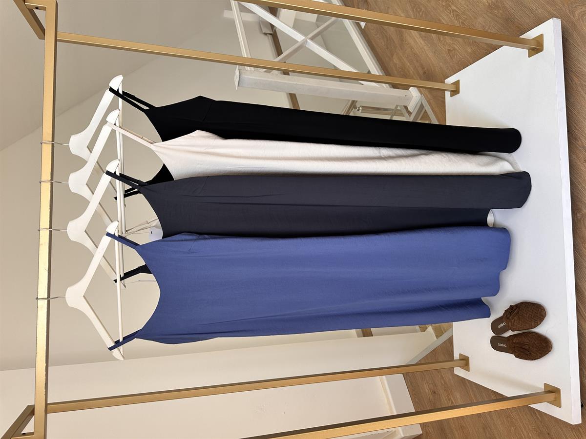 Askıları Ayarlanabilir Tiril Elbise-Taş