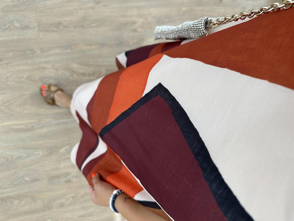 Askılı Desenli Salaş Elbise