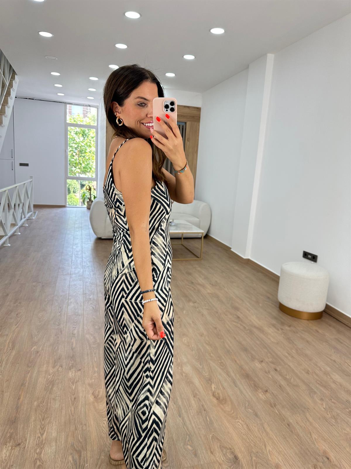 Askılı Desenli Tulum