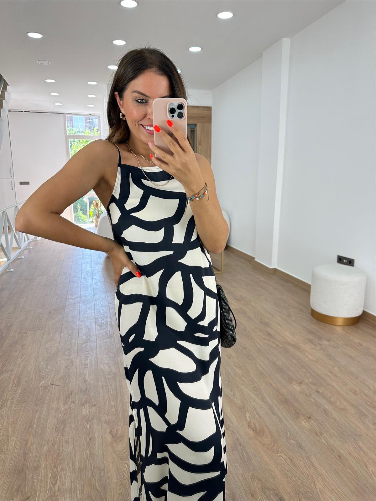 Askılı Mat Saten Elbise