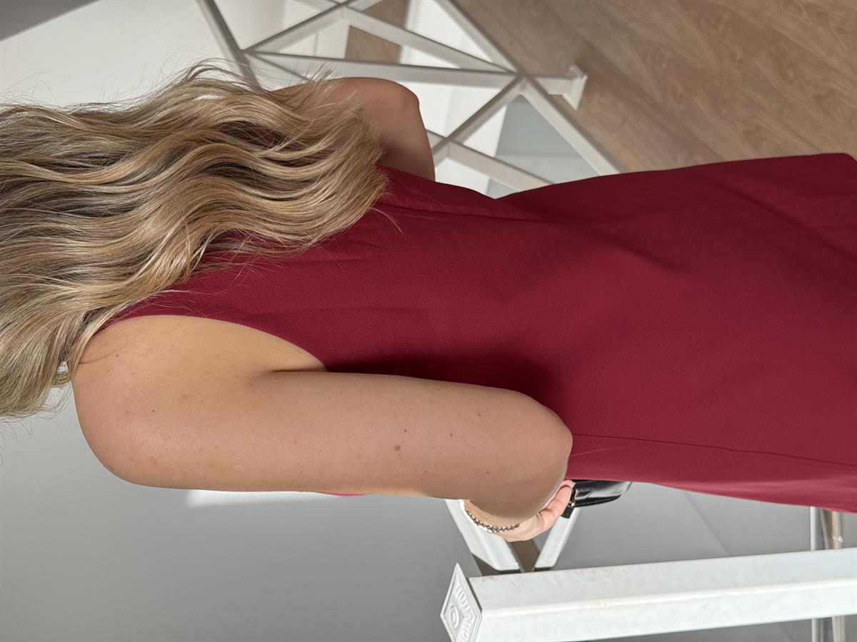 Askılı Mini Elbise - Kırmızı