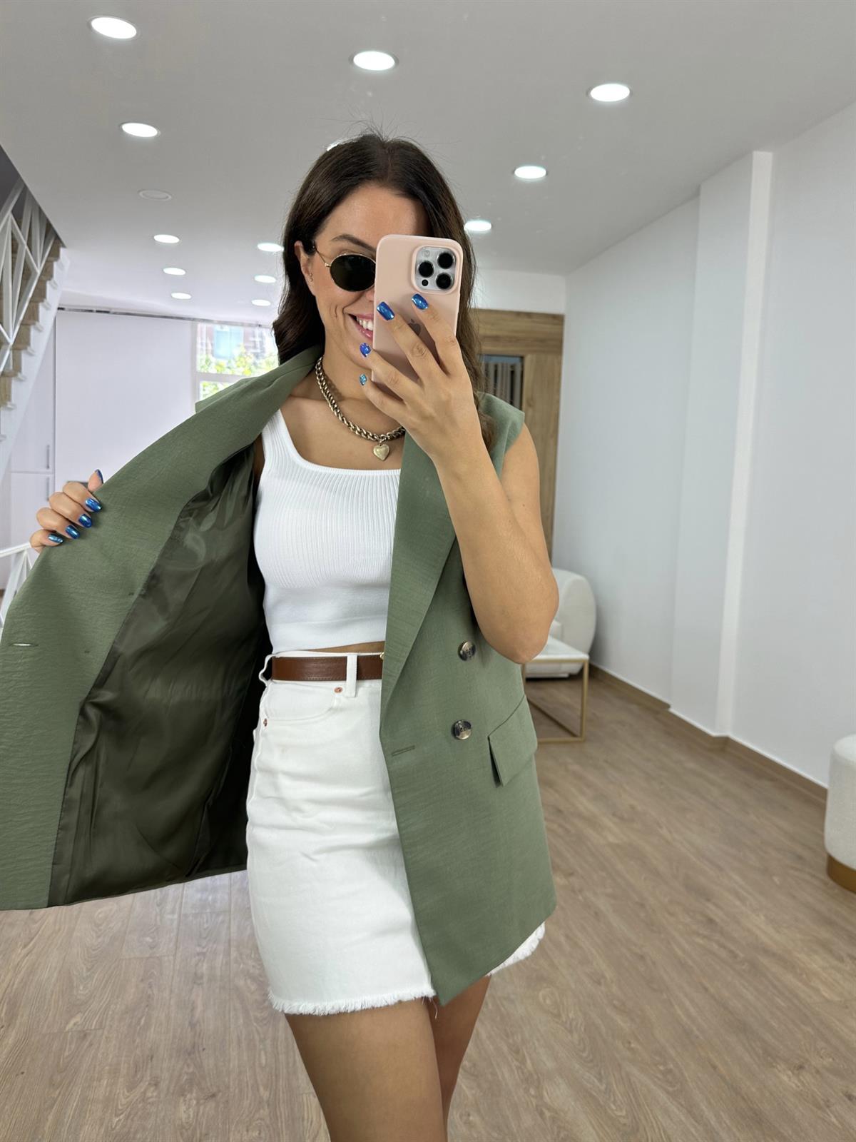 Astarlı Blazer Yelek-Çağla Yeşili