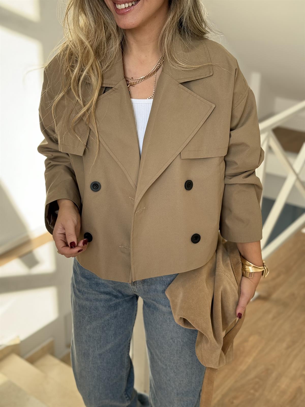 Astarlı Premium Kısa Trenç - Vizon