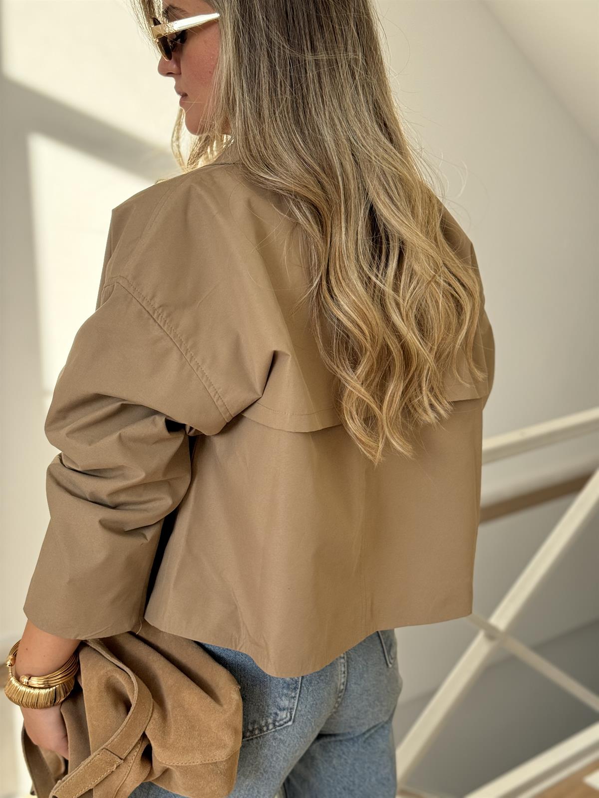 Astarlı Premium Kısa Trenç - Vizon