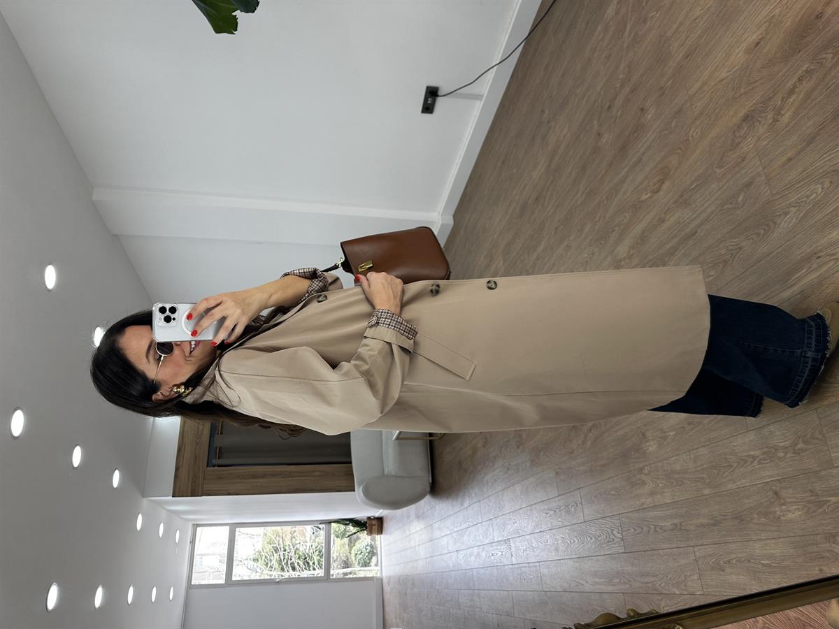 Astarlı Trençkot - Bej