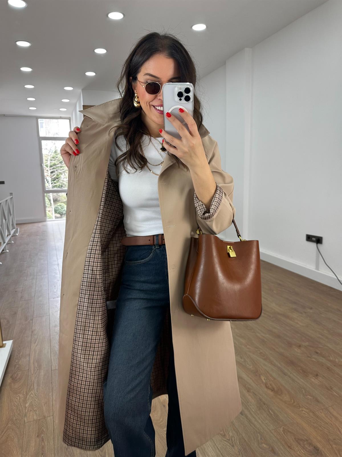 Astarlı Trençkot - Bej