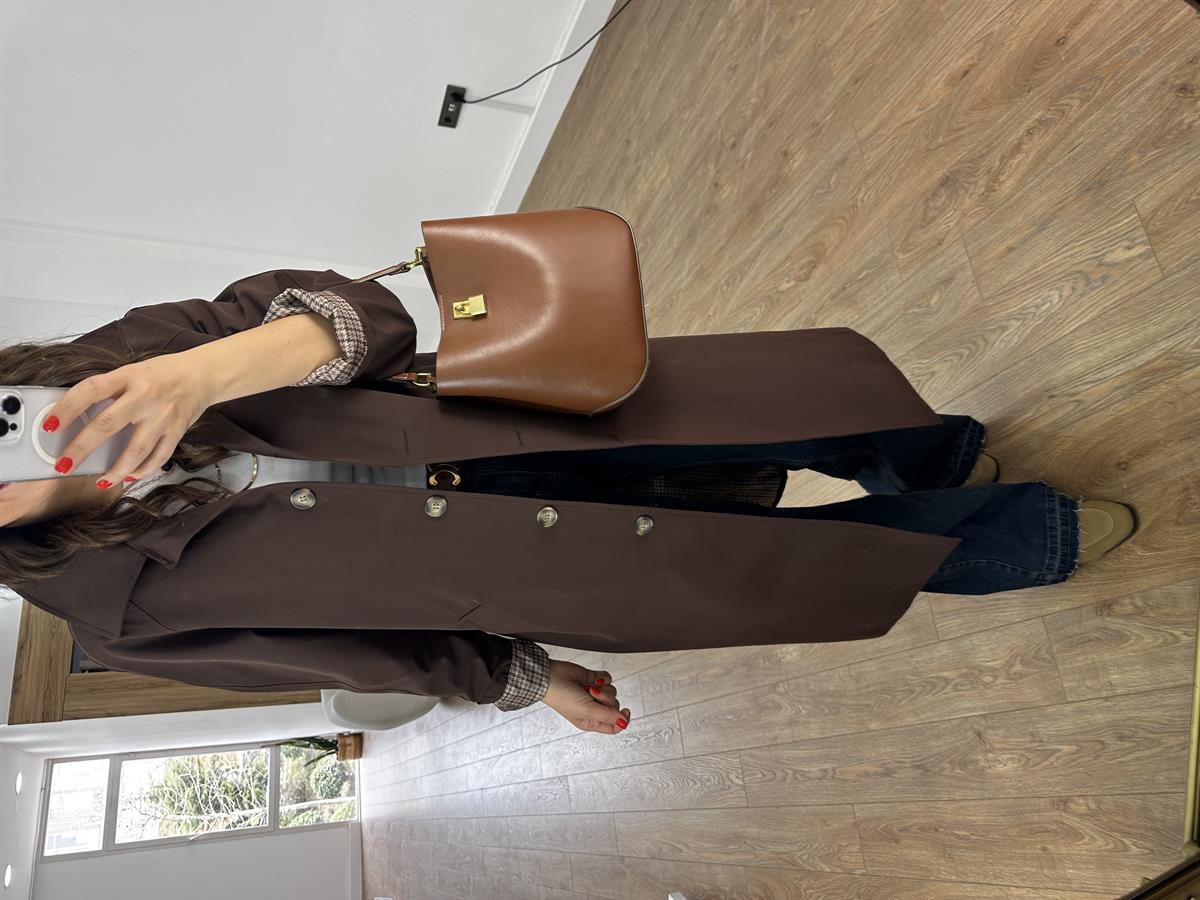 Astarlı Trençkot - Kahverengi