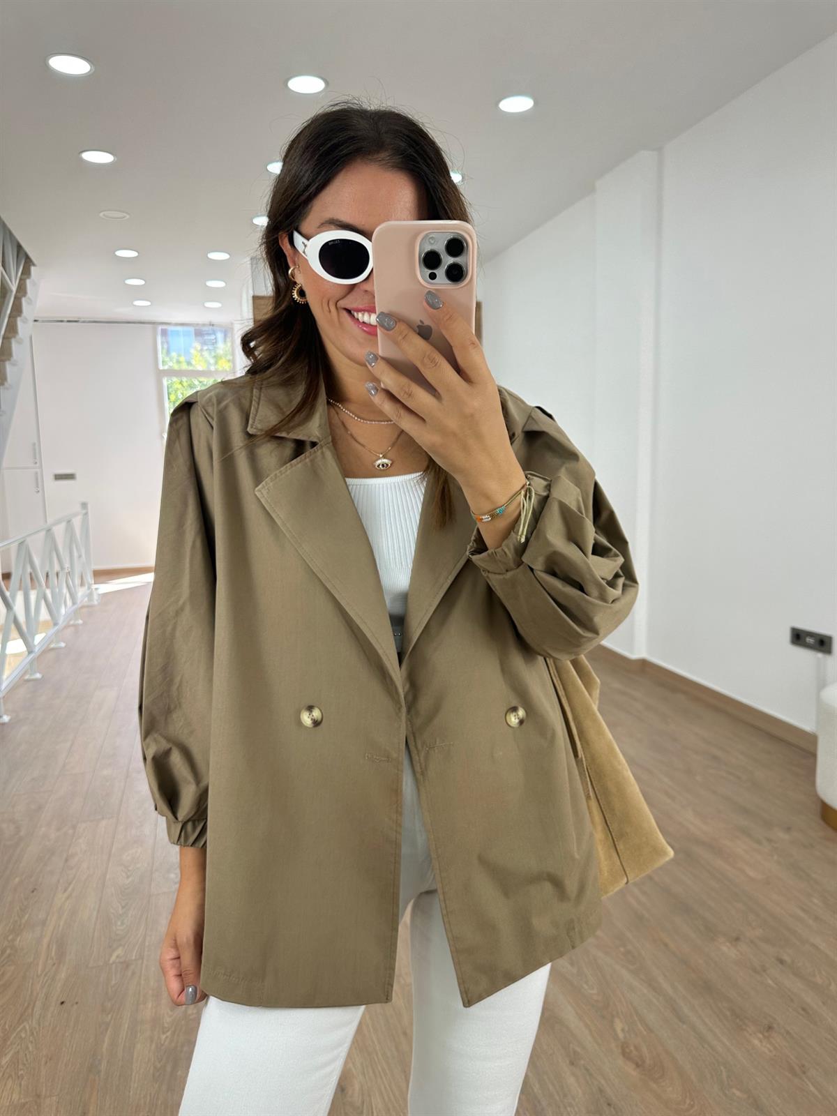 Balon Kol Salaş Trençkot- Kahve