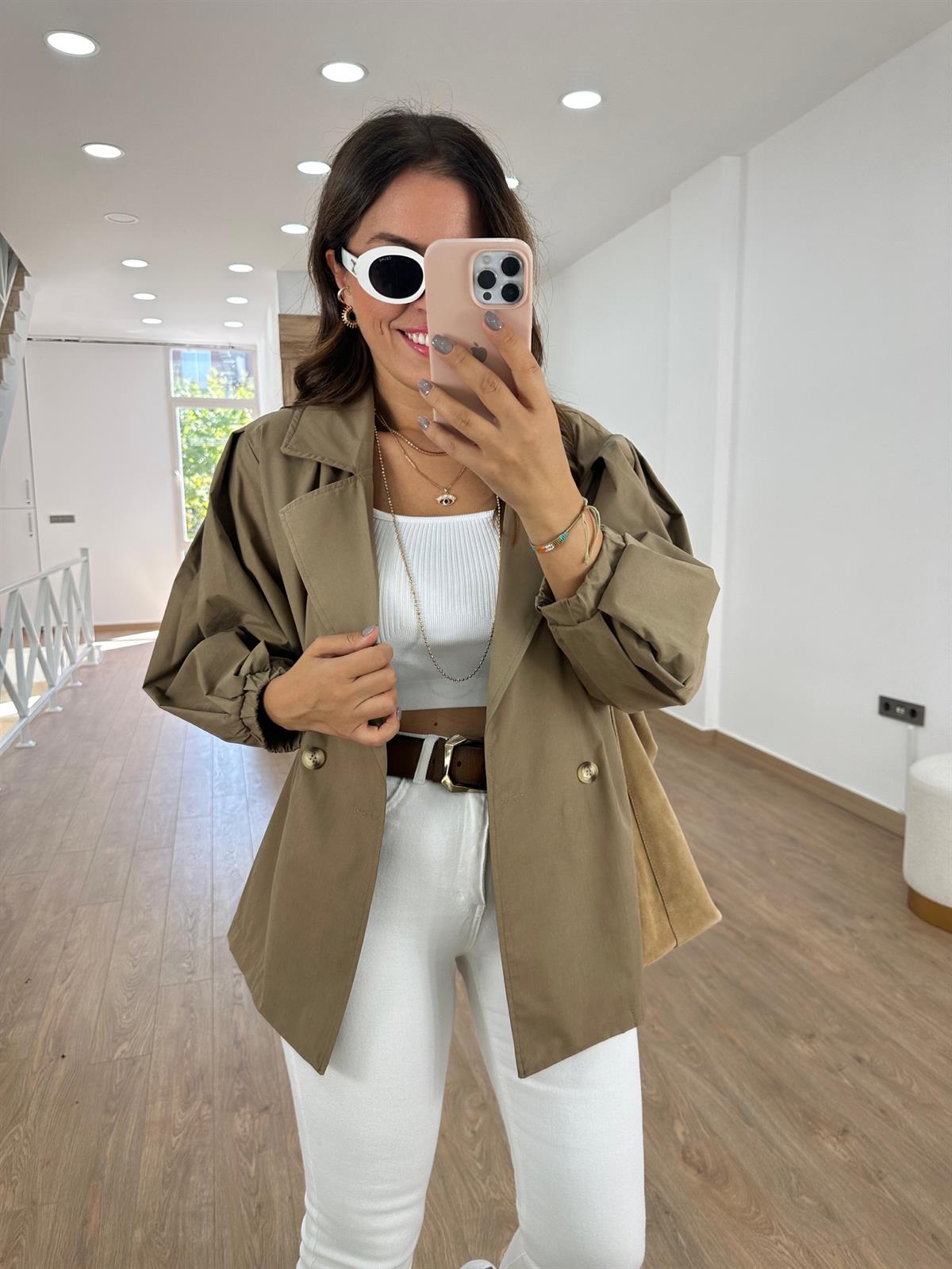 Balon Kol Salaş Trençkot- Kahve