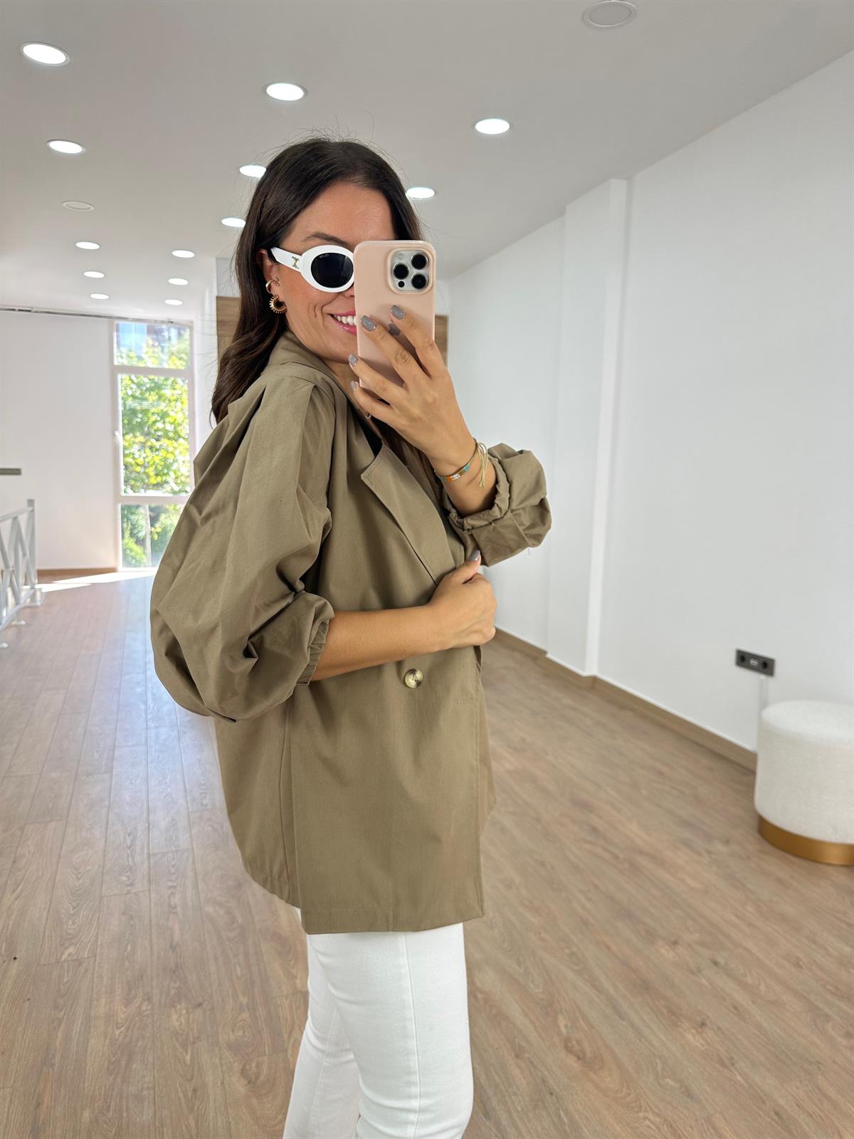 Balon Kol Salaş Trençkot- Kahve