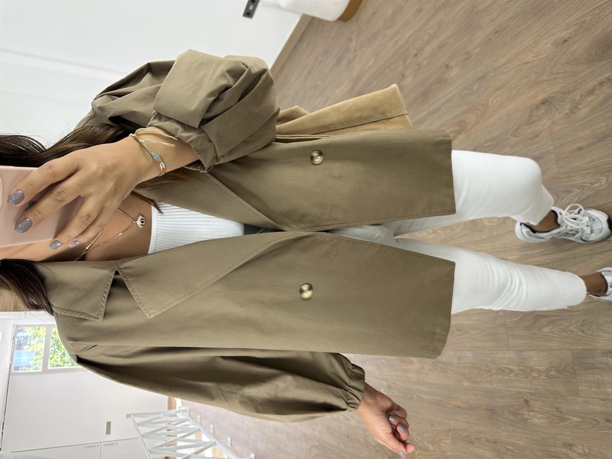 Balon Kol Salaş Trençkot- Kahve