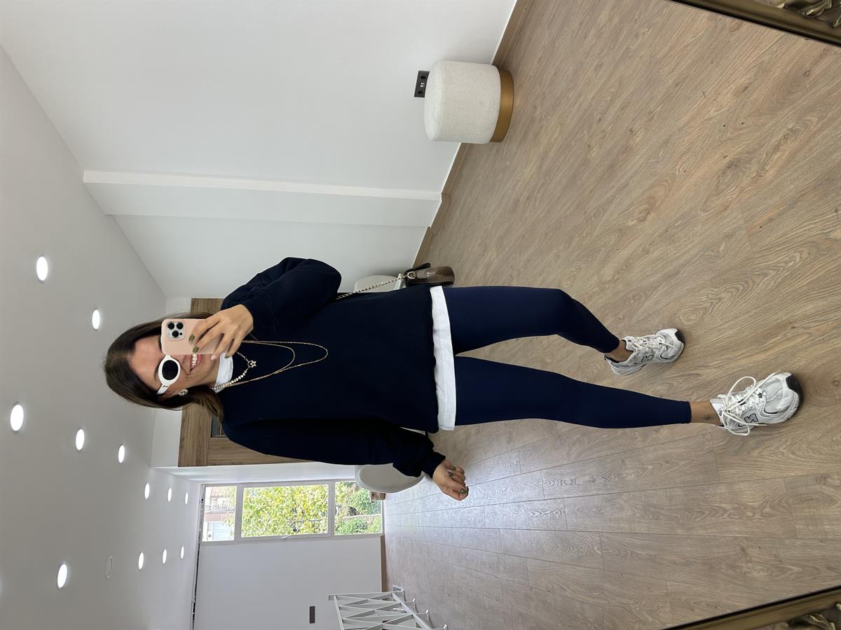 Basic Salaş Sweatshirt-Lacivert