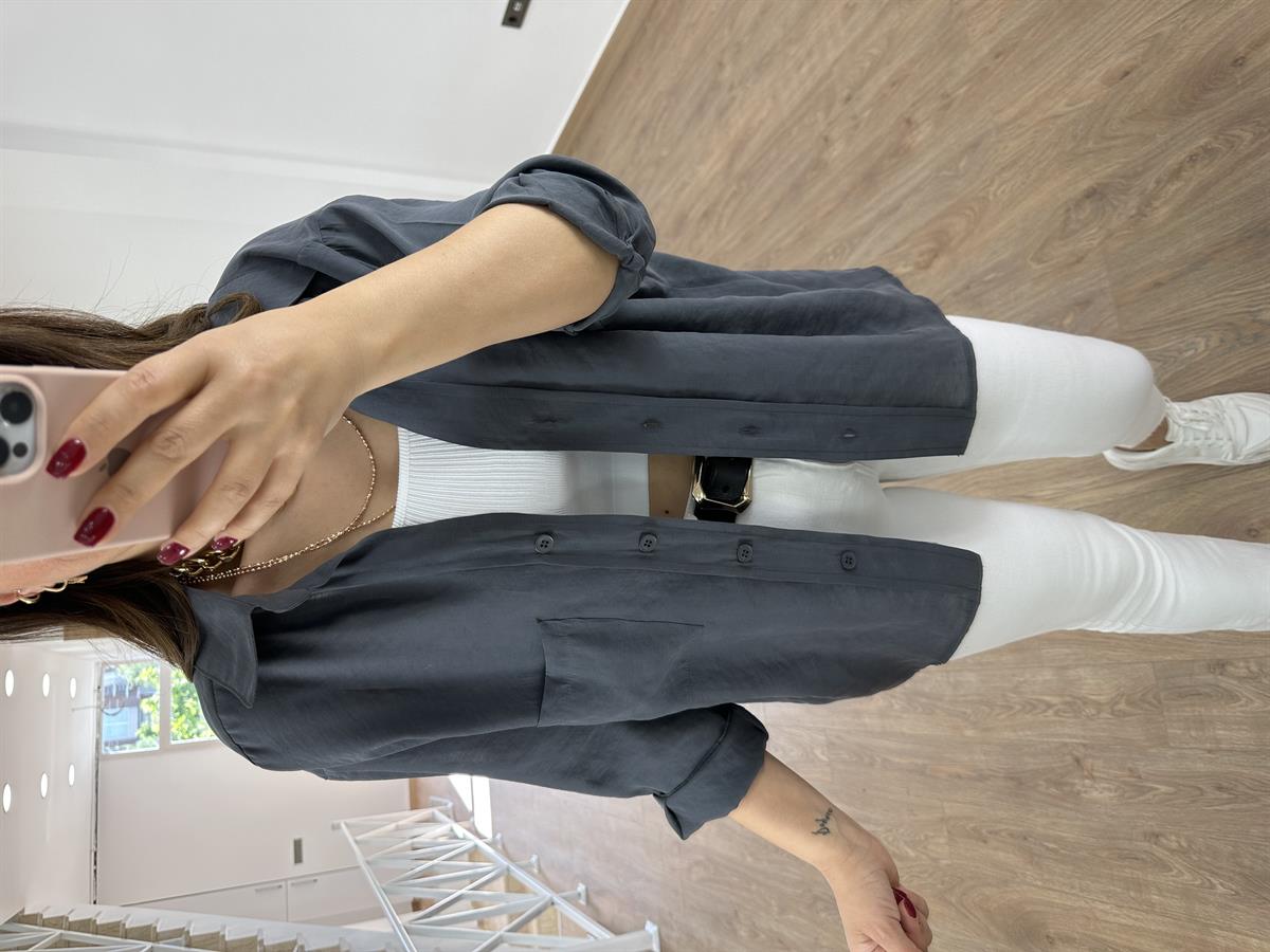 Basic Salaş Tnsel Gömlek-Antrasit