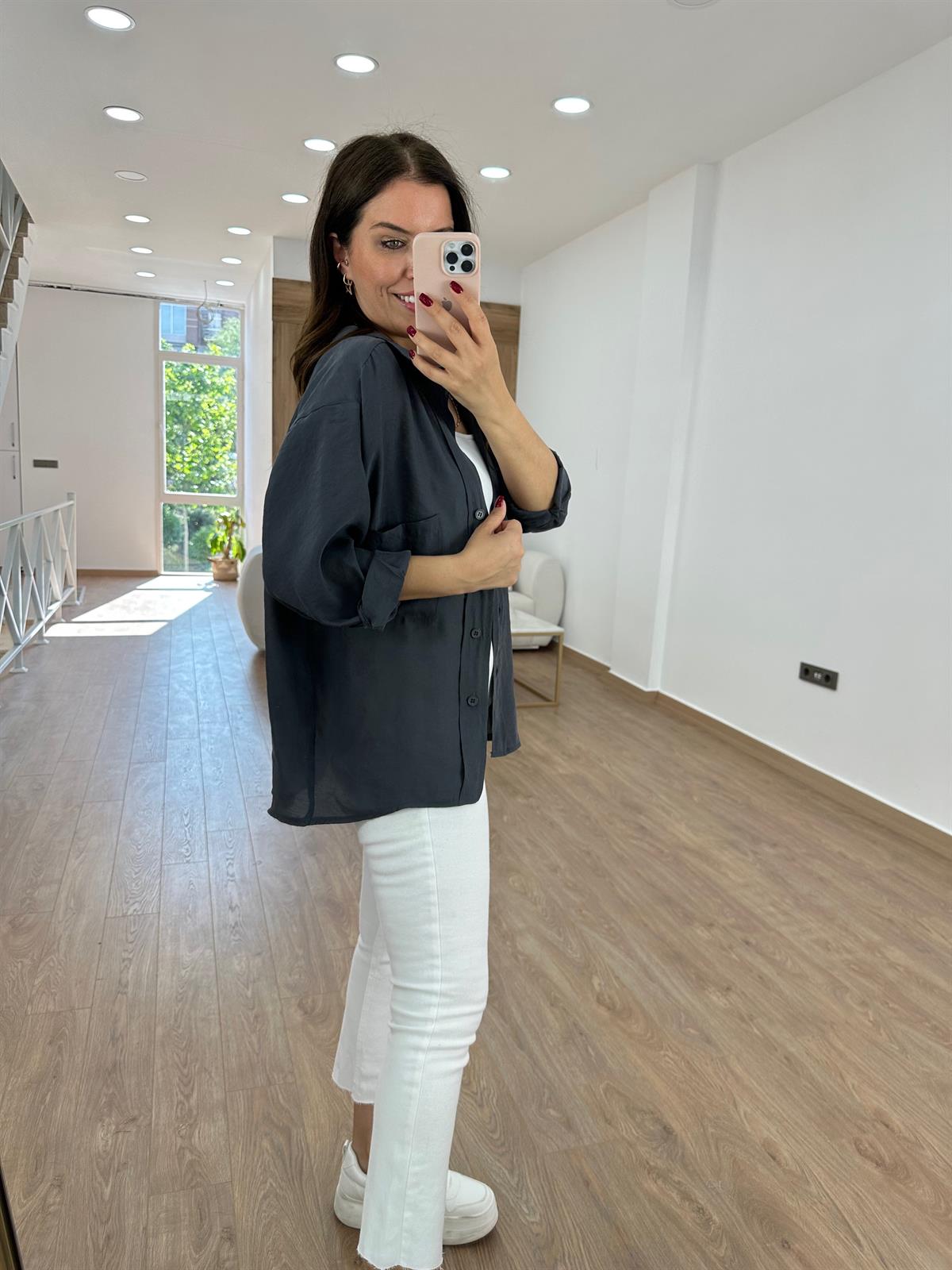 Basic Salaş Tnsel Gömlek-Antrasit