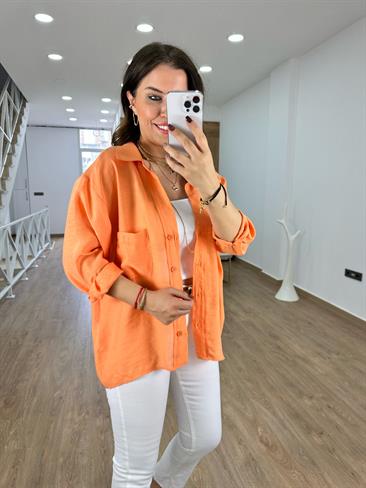 Basic Salaş Tnsel Gömlek-Turuncu