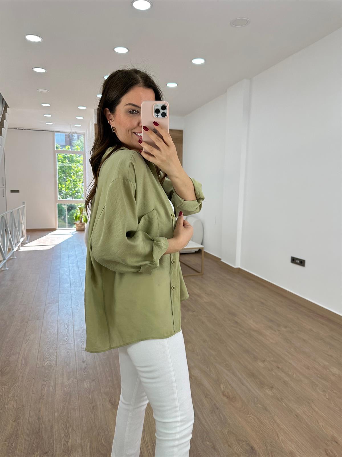 Basic Salaş Tnsel Gömlek-Yağ Yeşili