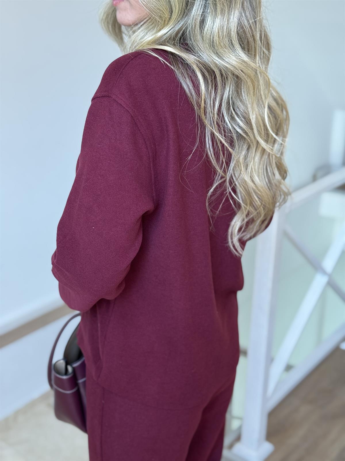 Basic Triko Alt Üst Takım - Bordo 