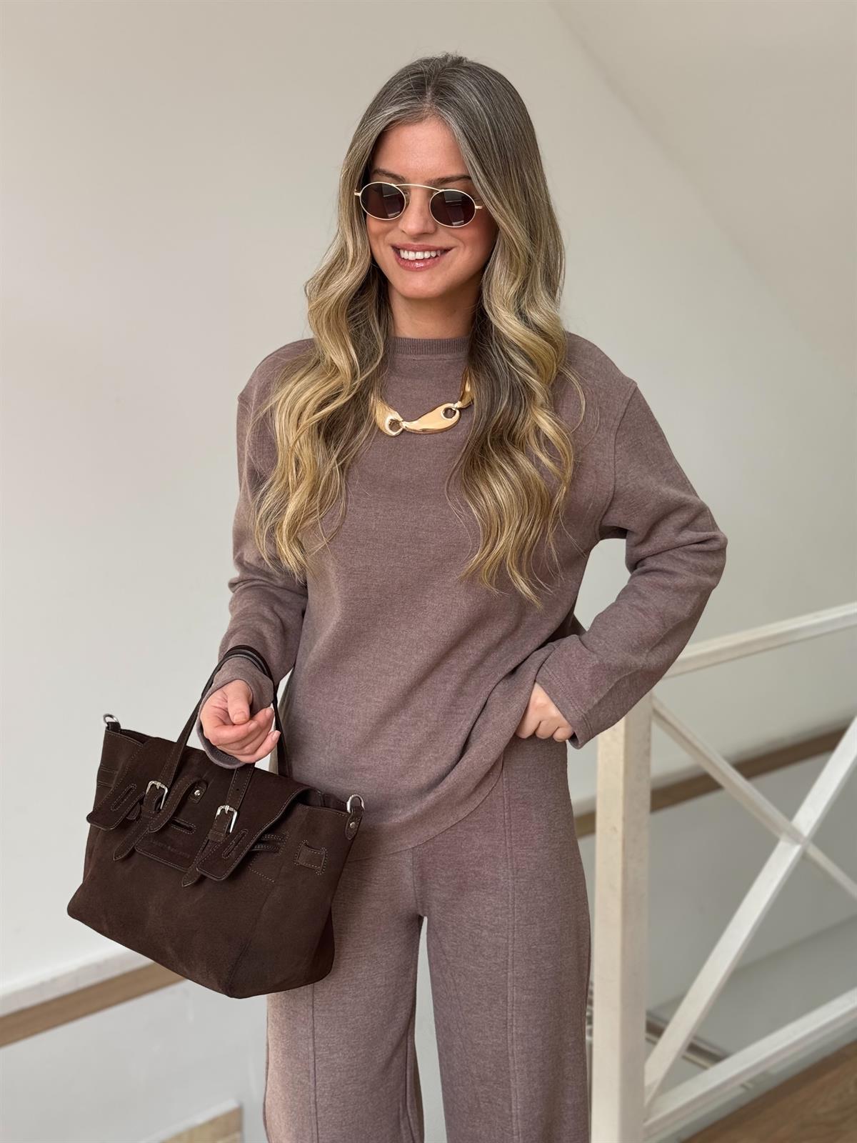 Basic Triko Alt Üst Takım - Vizon 