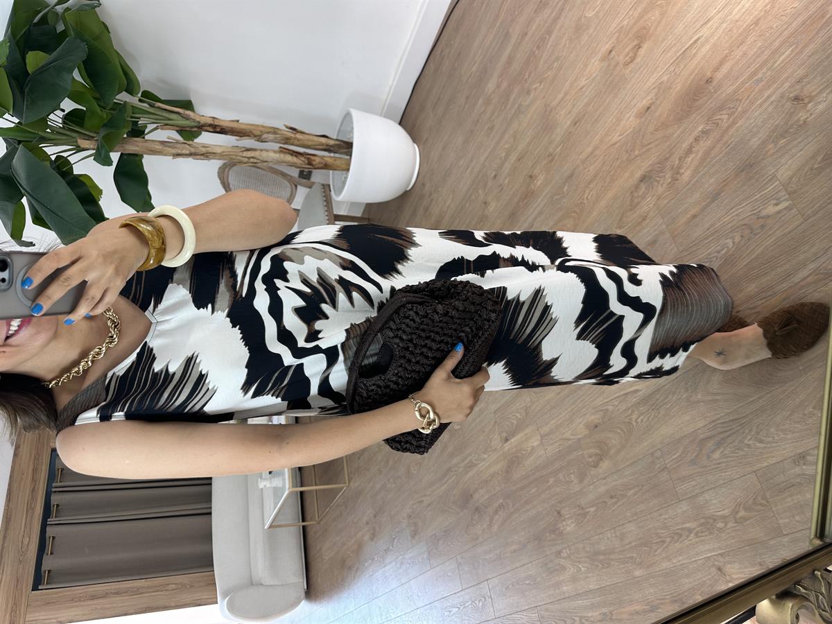 Batik Desen Cepli Viskon Elbise