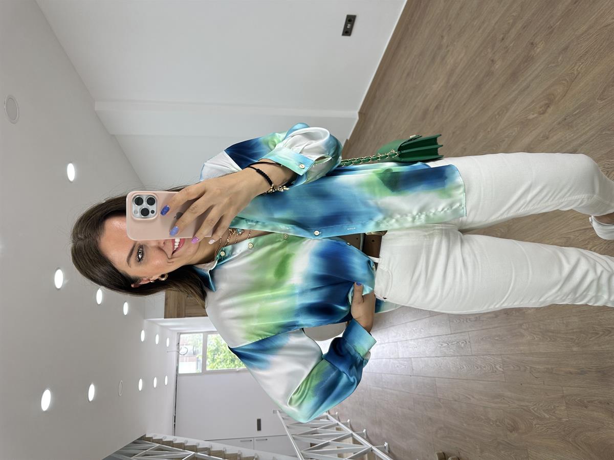 Batik Desenli Oversize Gömlek